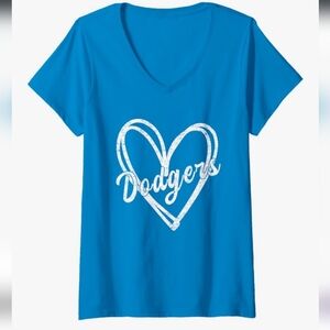 Blue Dodgers Heart T-Shirt